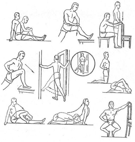 Gymnastics for knee arthrosis joint