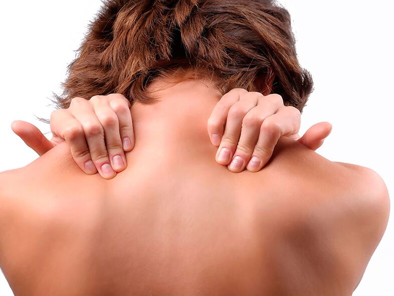 With osteochondrosis of the cervical vertebrae, the neck muscles are tense